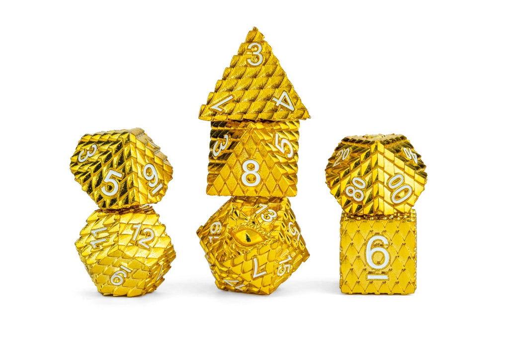 D&D Officially Licensed Dragon Scale Metal Dice Set: Gold