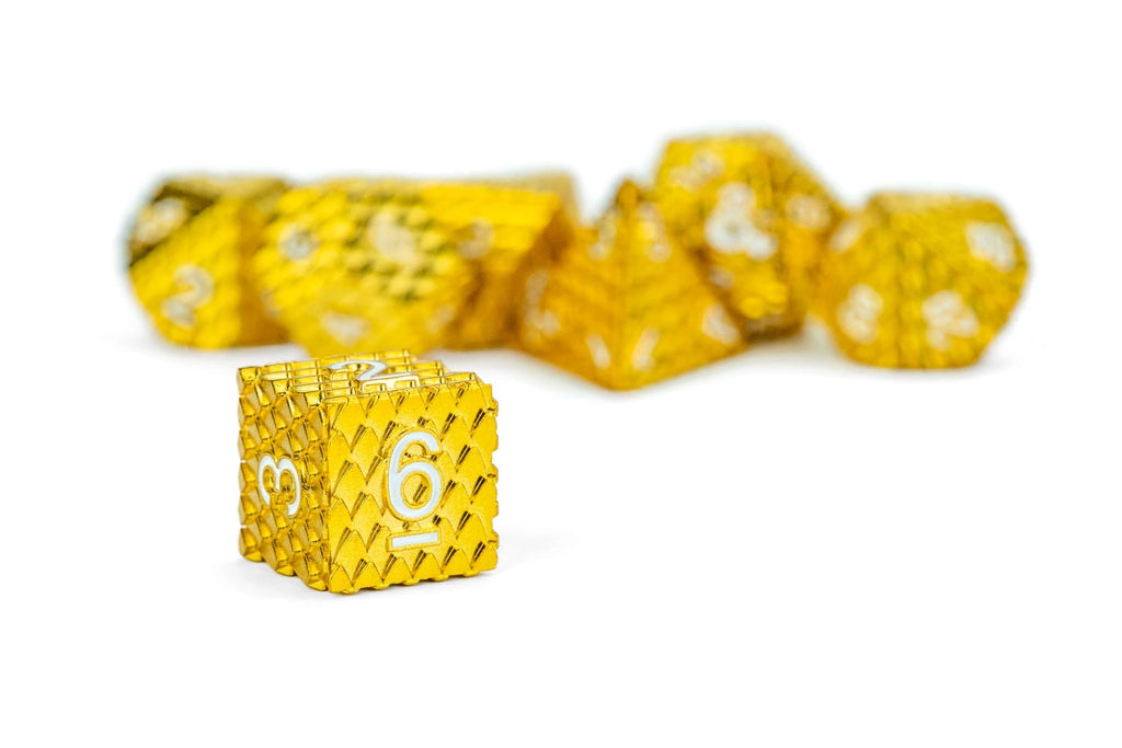 D&D Officially Licensed Dragon Scale Metal Dice Set: Gold
