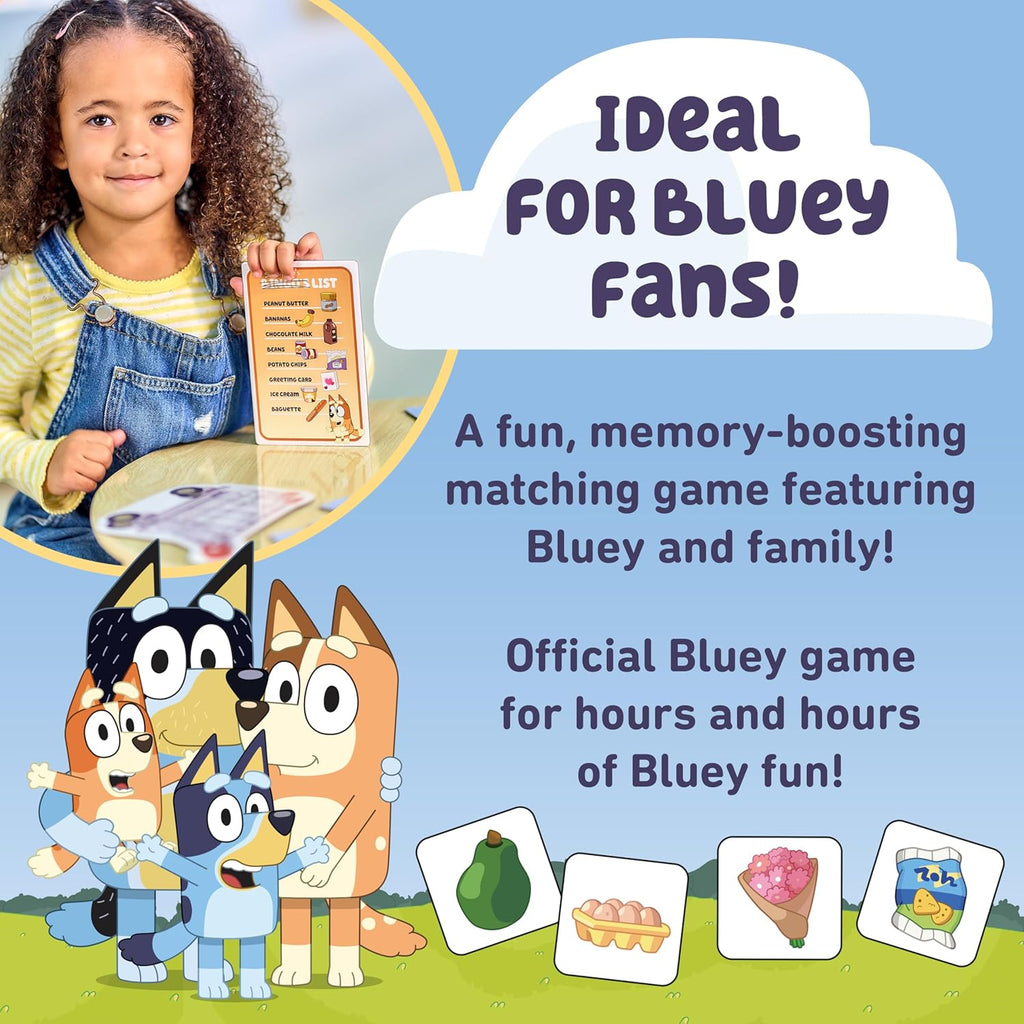 Official Bluey Shopping List Game, Memory and Matching Game