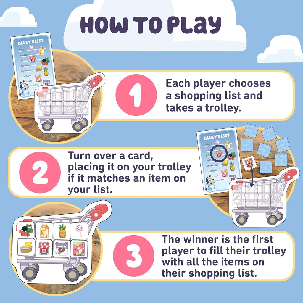 Official Bluey Shopping List Game, Memory and Matching Game