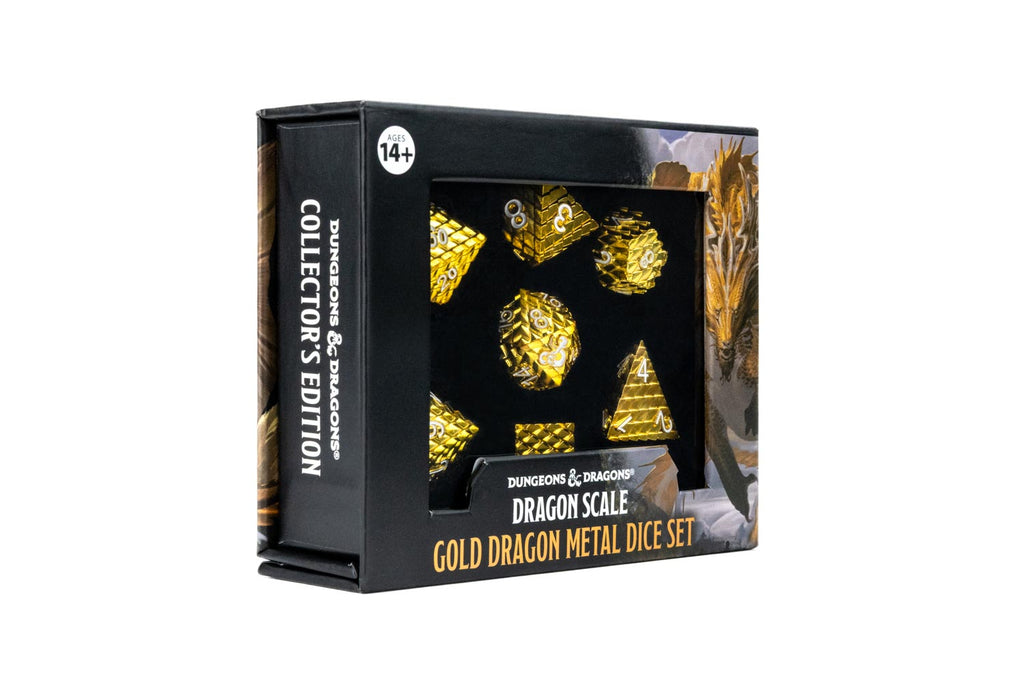 D&D Officially Licensed Dragon Scale Metal Dice Set: Gold
