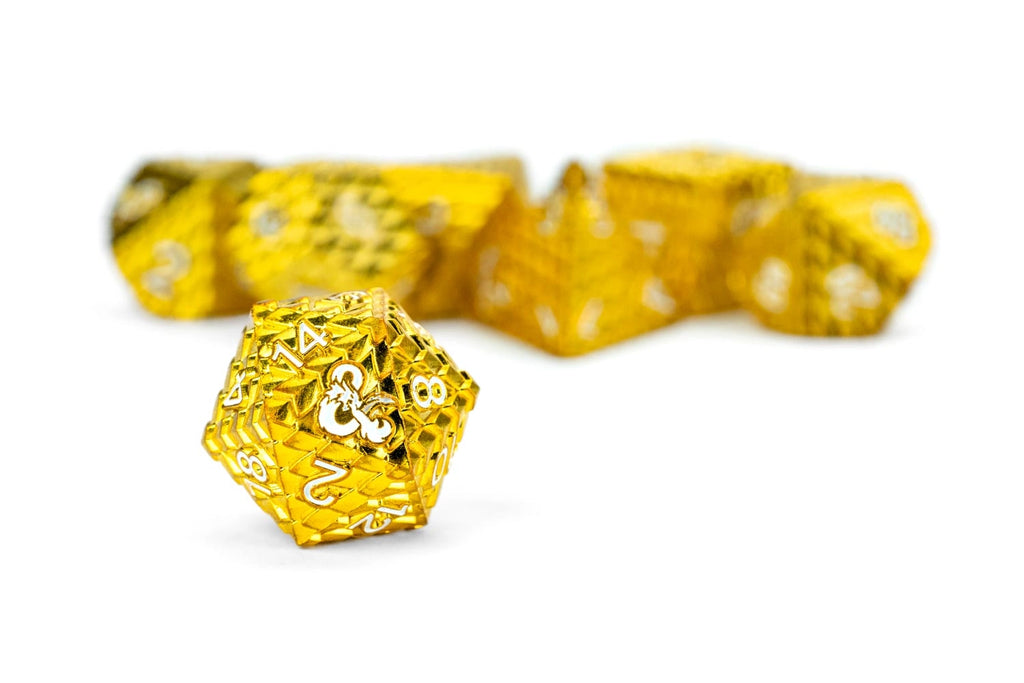 D&D Officially Licensed Dragon Scale Metal Dice Set: Gold