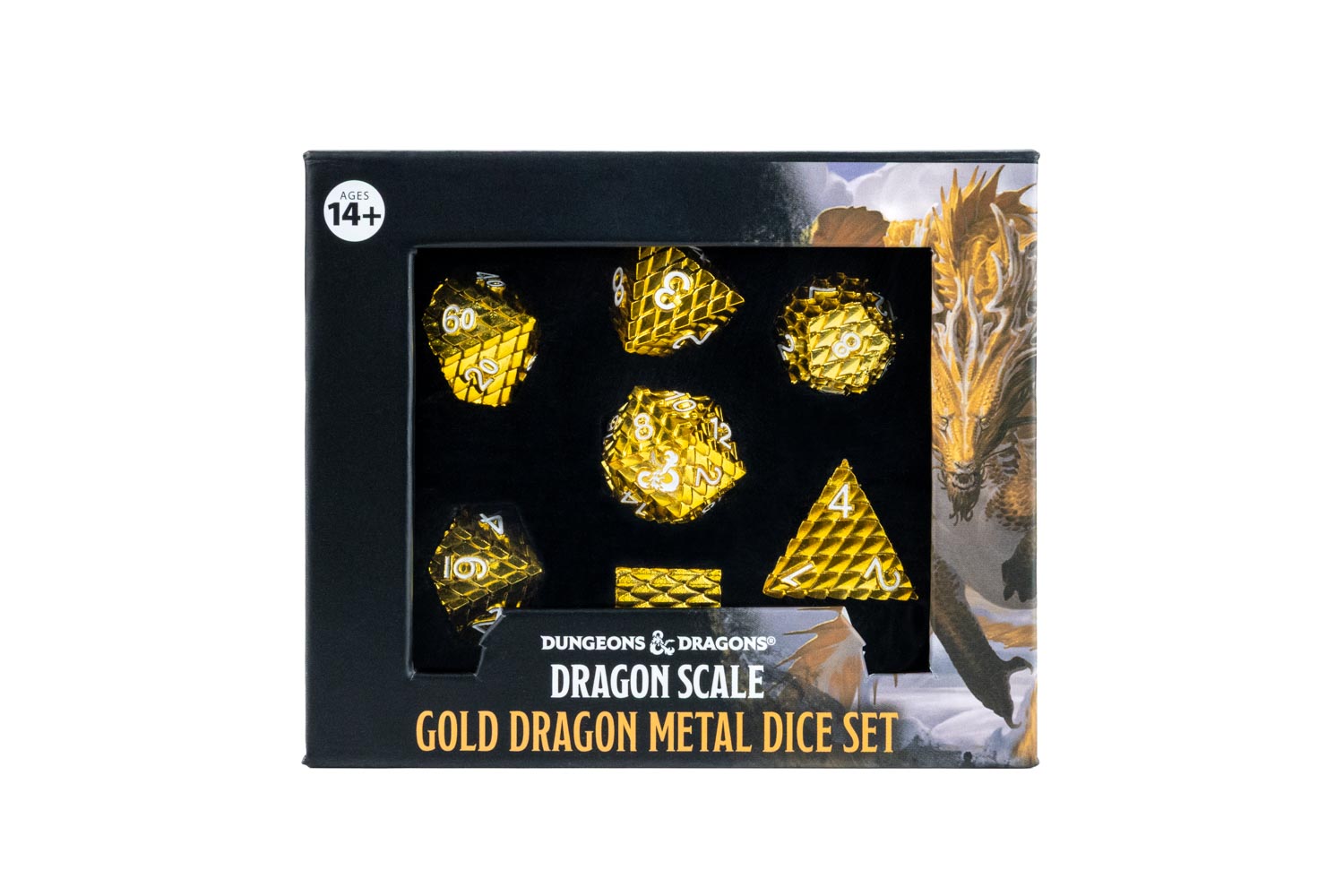 D&D Officially Licensed Dragon Scale Metal Dice Set: Gold