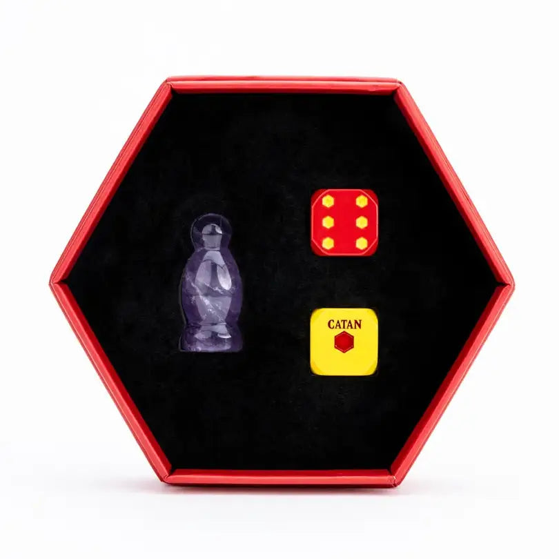 Catan Official Premium Robber & Metal Dice Set- Amethyst